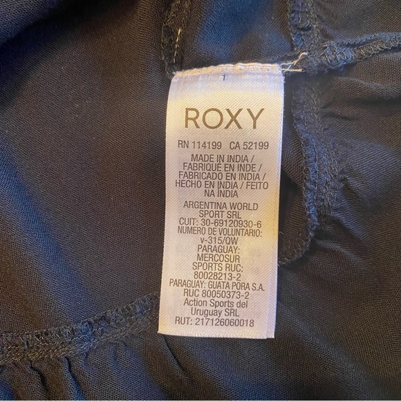 Roxy Gold Soul Coverup Sz M Black Crocheted Lace front Open Back w/tie EUC - Picture 10 of 10